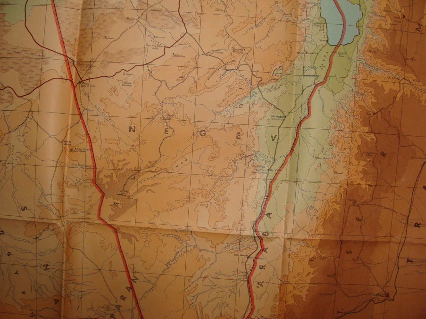 RARE 1952 ISRAEL An Up To Date Map of The Holy Land Jewish Hebrew LARGE SIZE