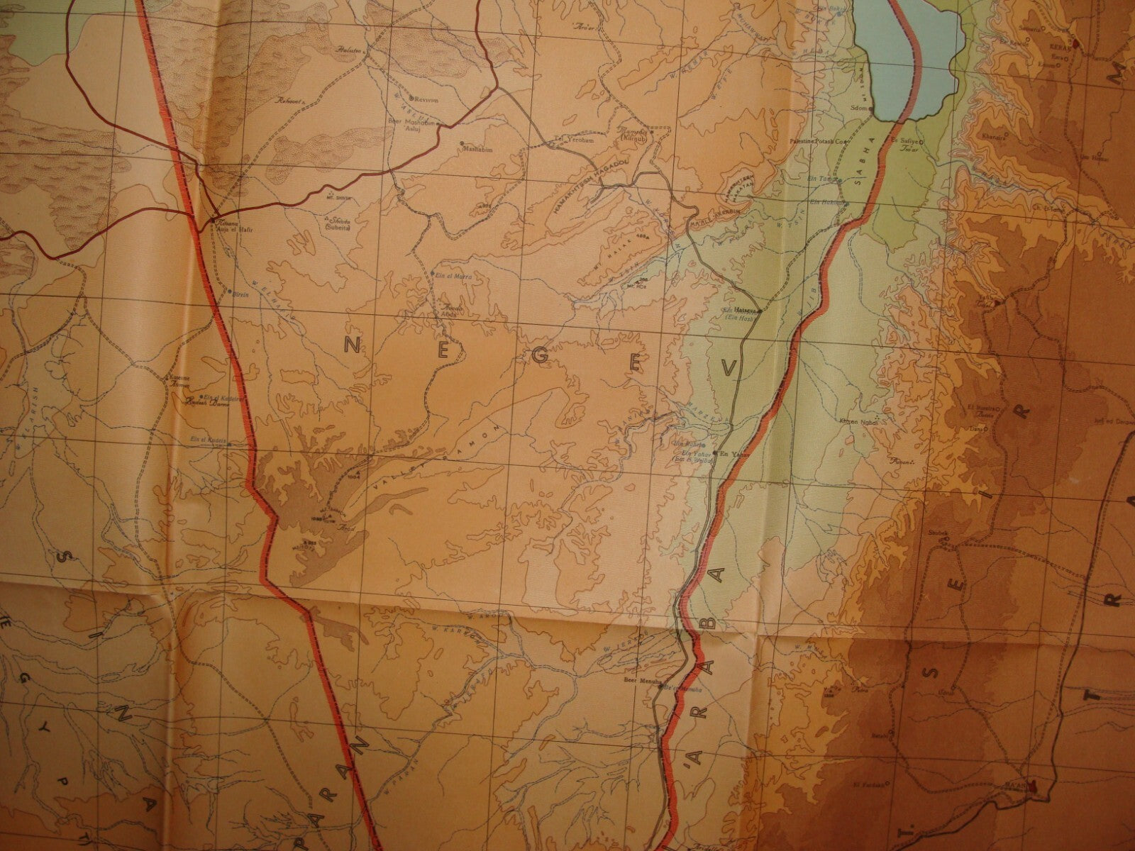 RARE 1952 ISRAEL An Up To Date Map of The Holy Land Jewish Hebrew LARGE SIZE