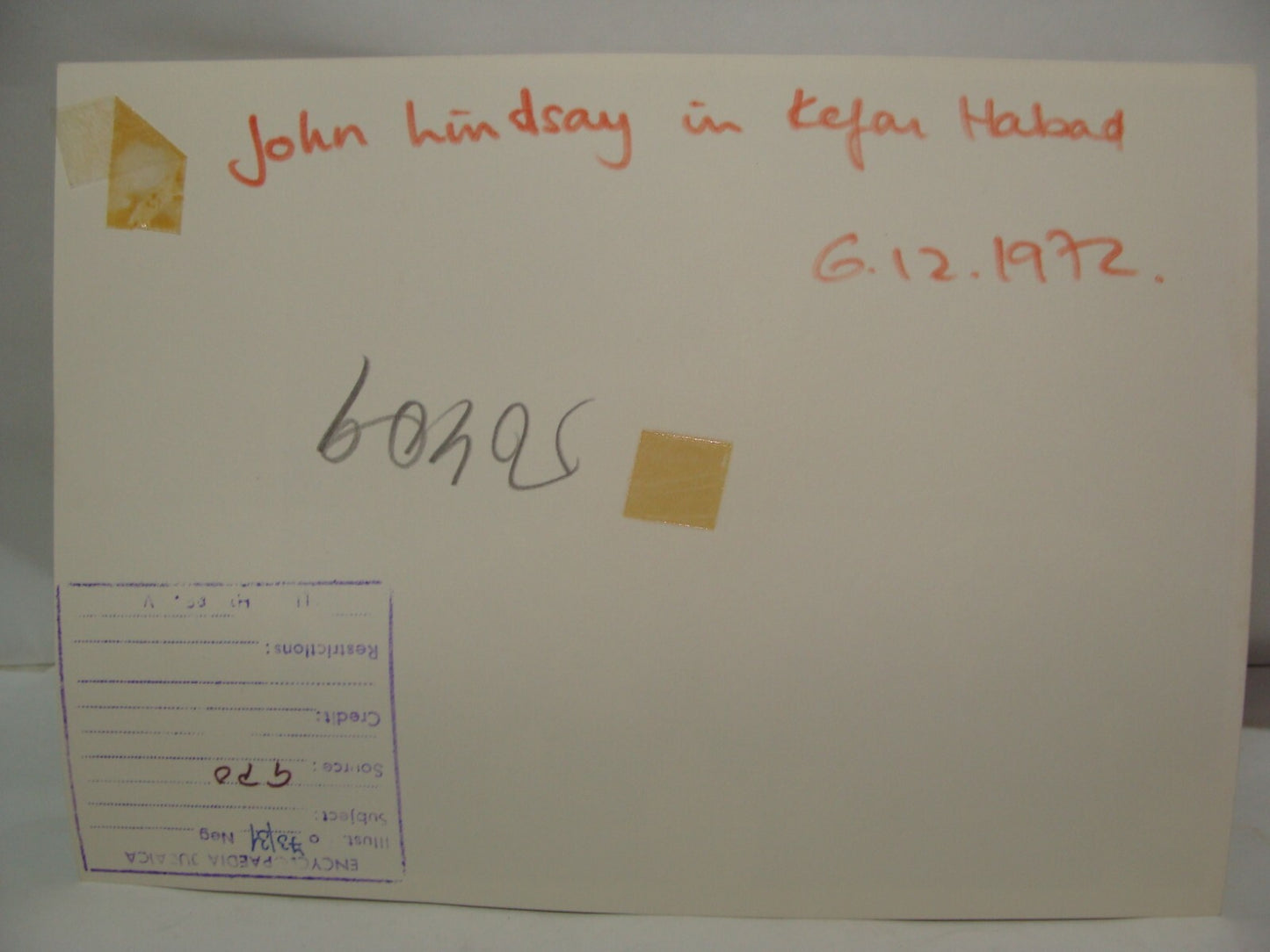 $ Ad Israel 1972 American US New York Mayor John Lindsay Press Photo Kfar Chabad