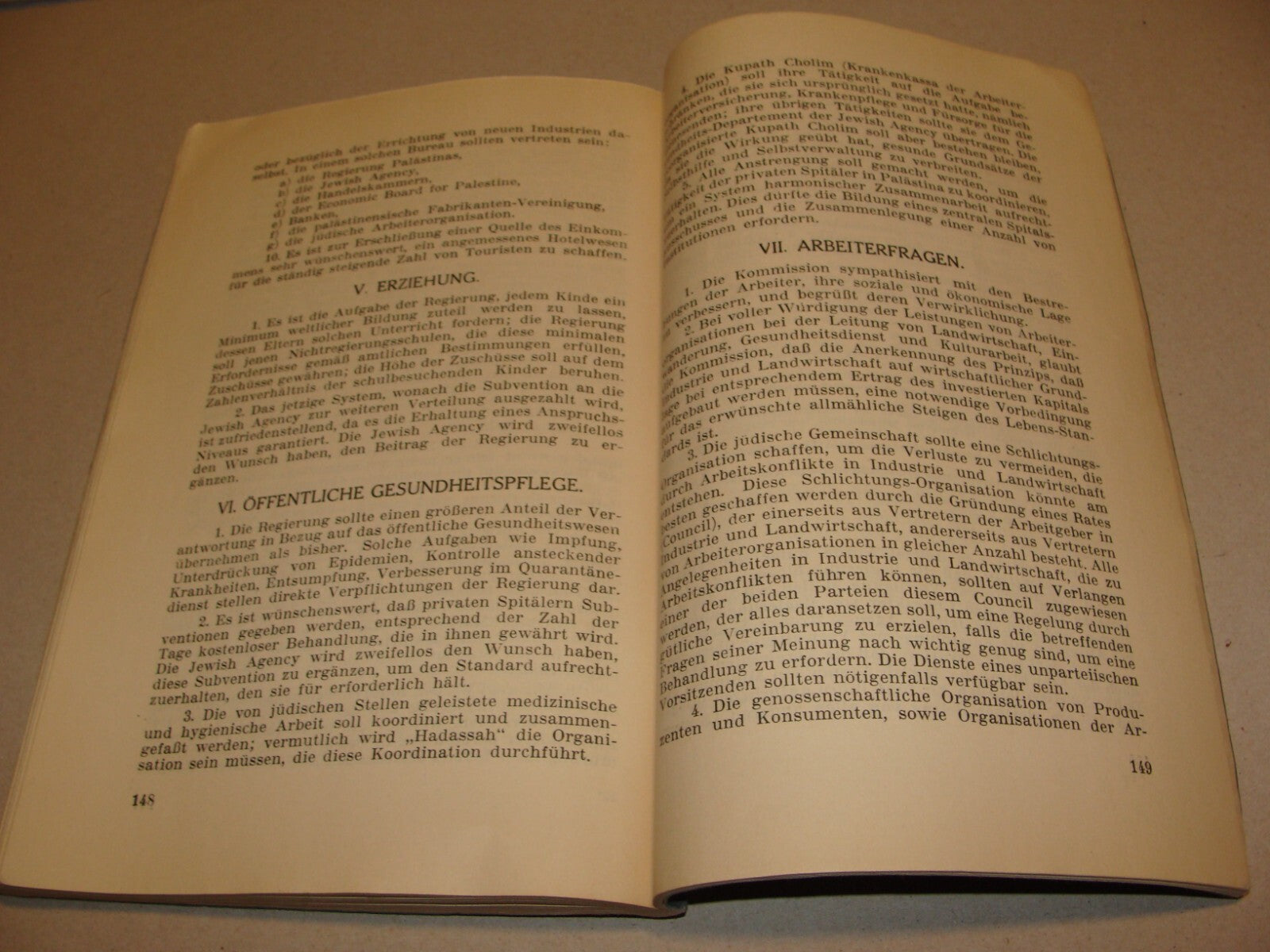 Report Palestine RARE 1928 London Joint Survey Commission German Jewish Zionist