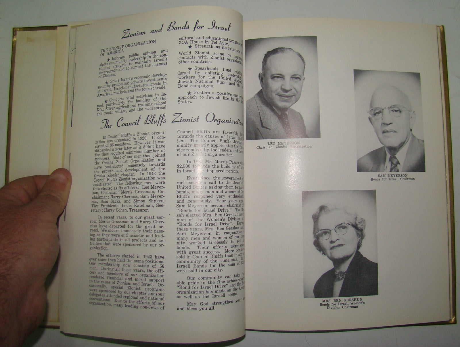 $ Book Jewish judaica rabbi 1954 Golden of B'nai Israel Synagogue American Iowa