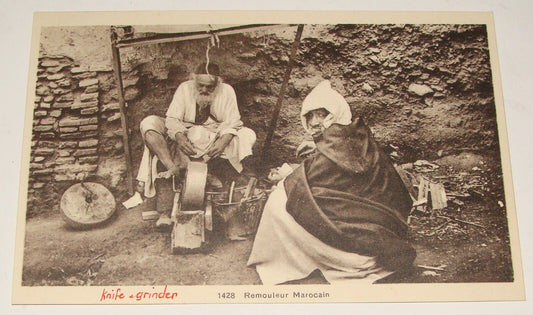 Photo Jewish Card Judaica Morocco Moroccan Jews Knife Grinder Postcard