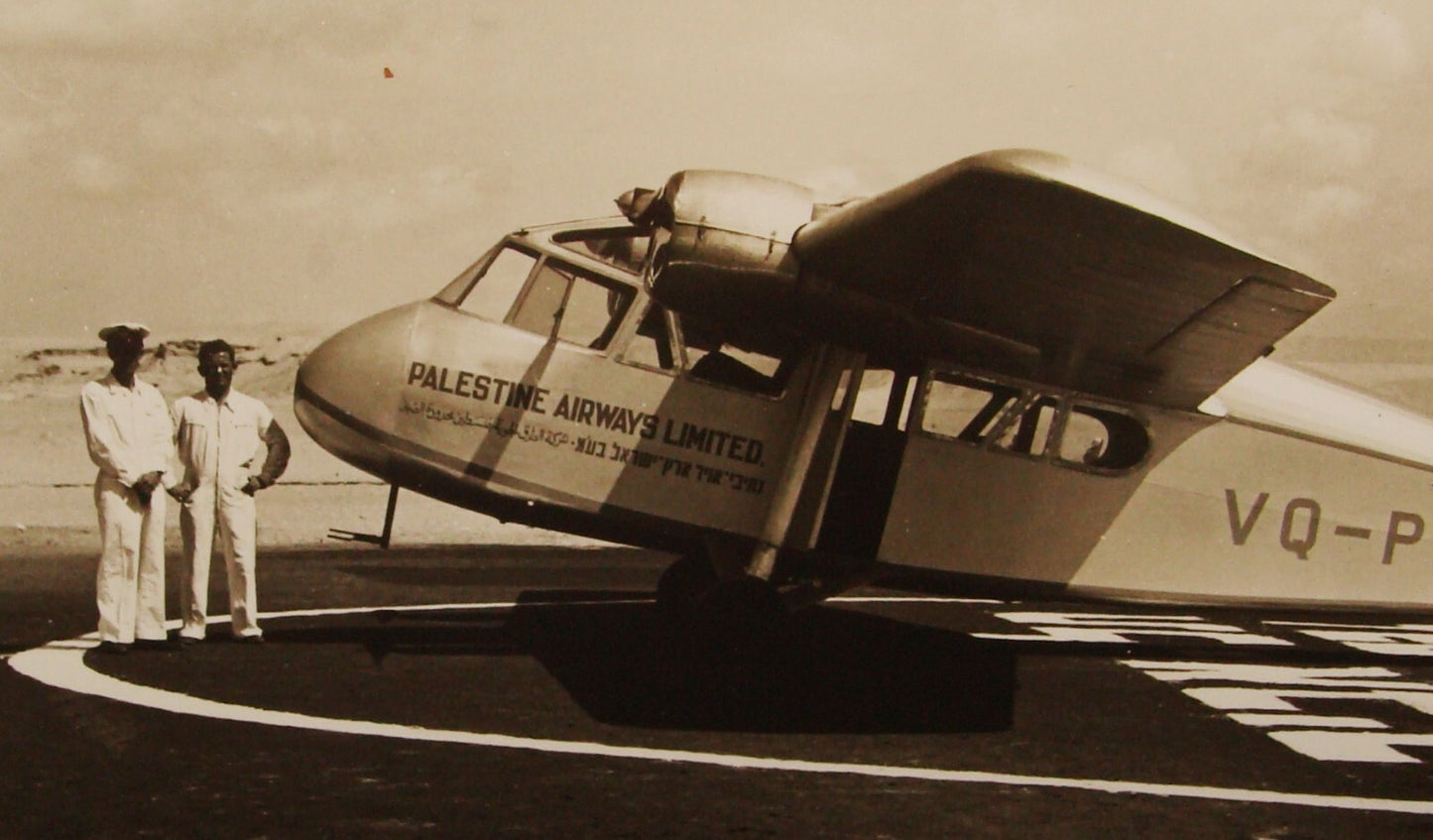Photo Palestine 1940s AIRWAYS LIMITED Plane Airplane Aviation Jewish Hebrew