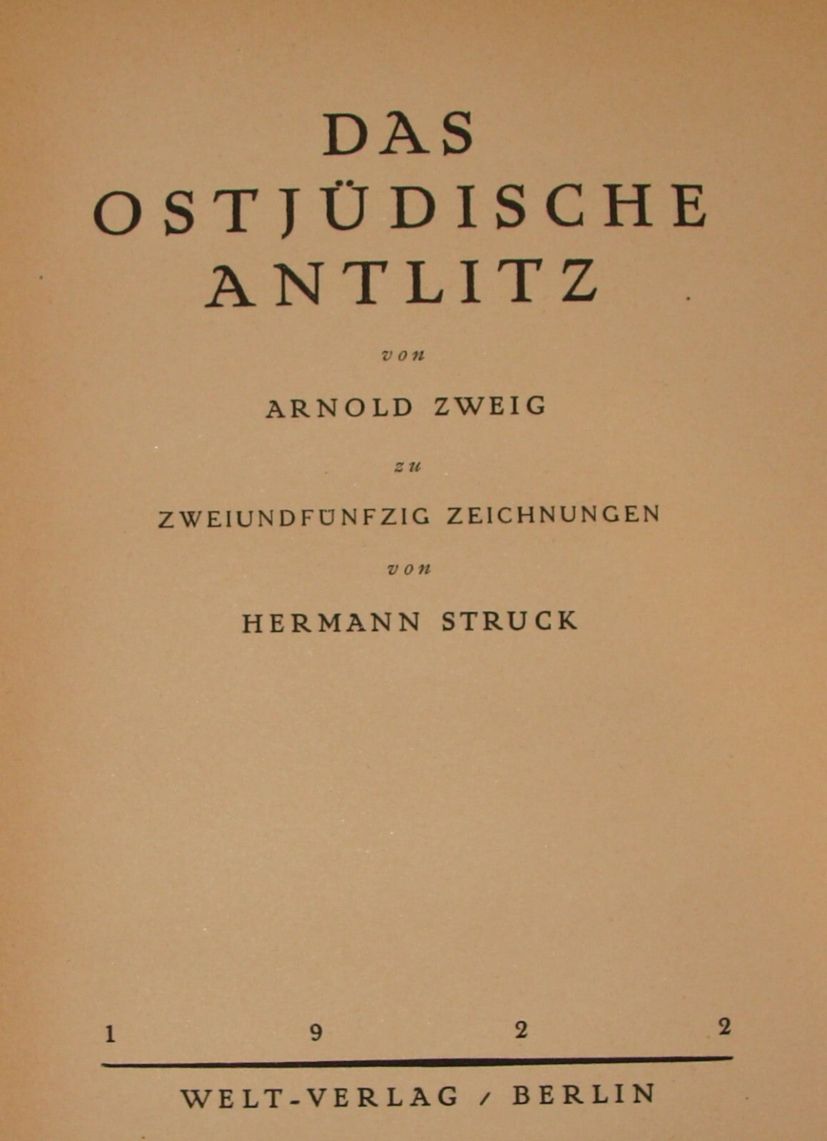 Germany Book Jewish Judaica 1922 German Arnold Zweig Hermann Struck Art Jews