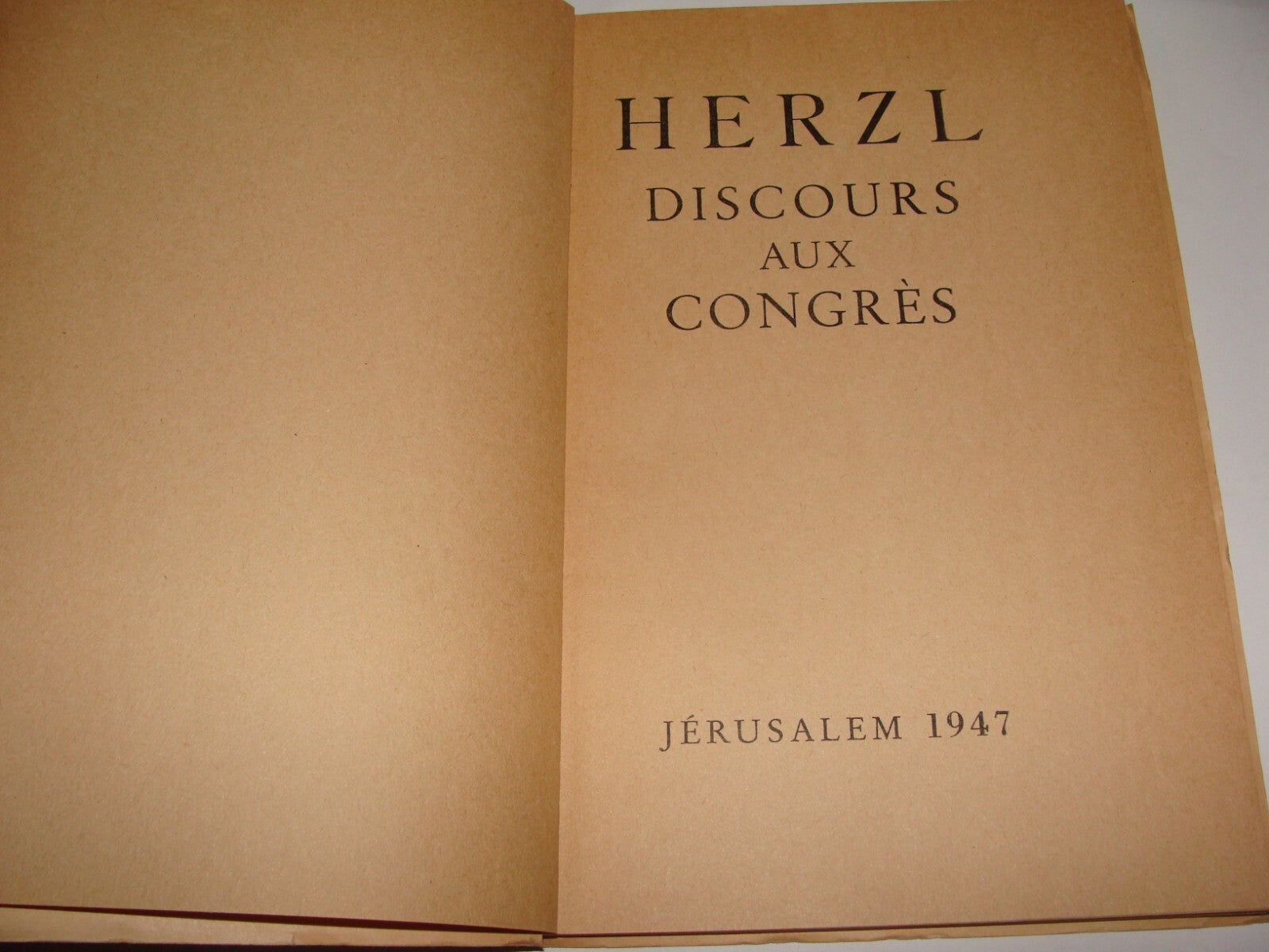 Book Jewish Judaica 1947 Palestine Israel HERZL Zionist Congress French
