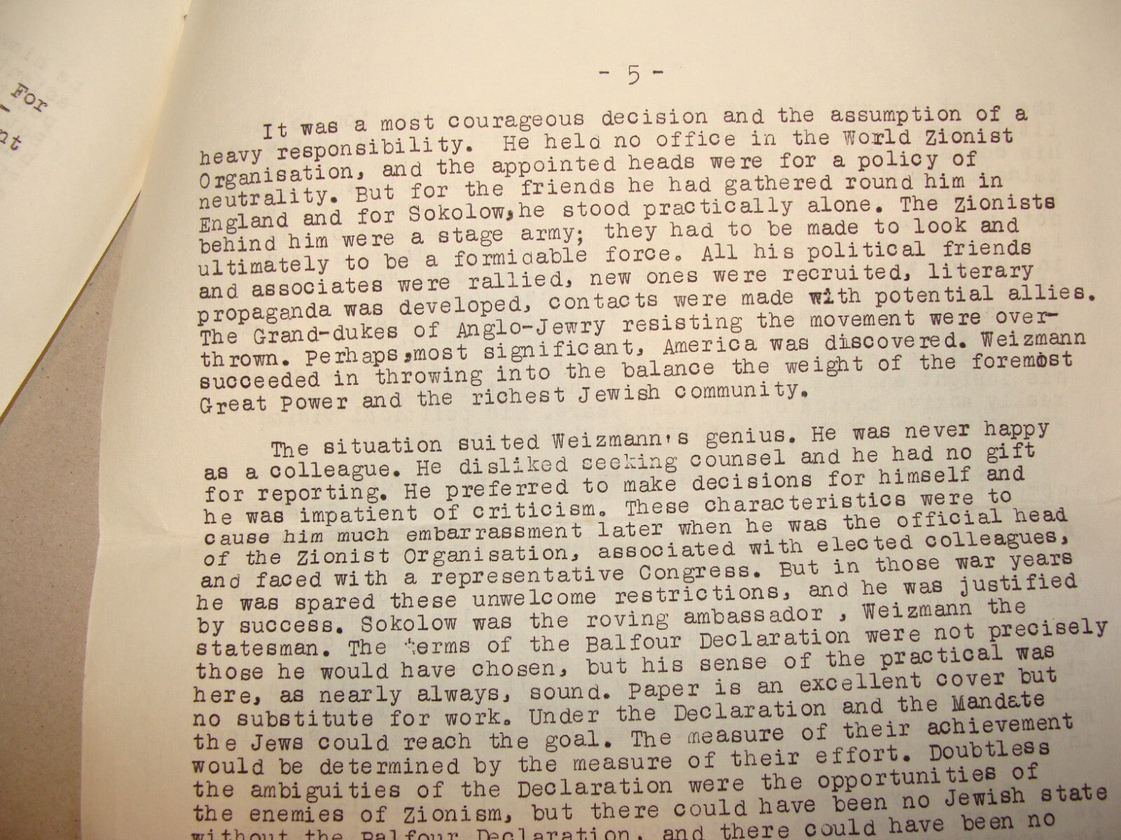 Paper Jewish Judaica 1962 Women Zionist Organization Chaim Weizmann Israel