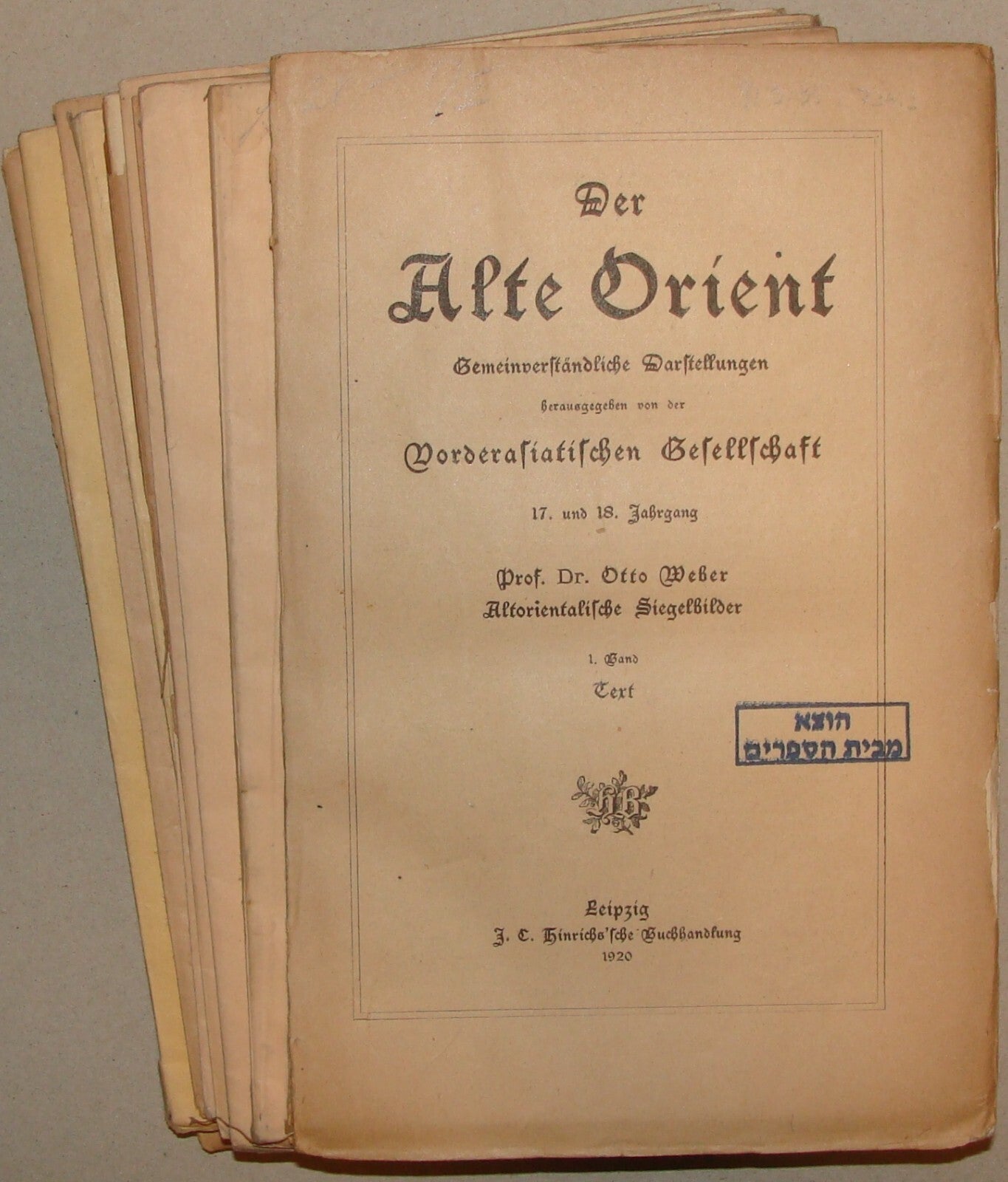 Germany DER ALTE ORIENT Old East Journal x11 German Middle East History 1914-20
