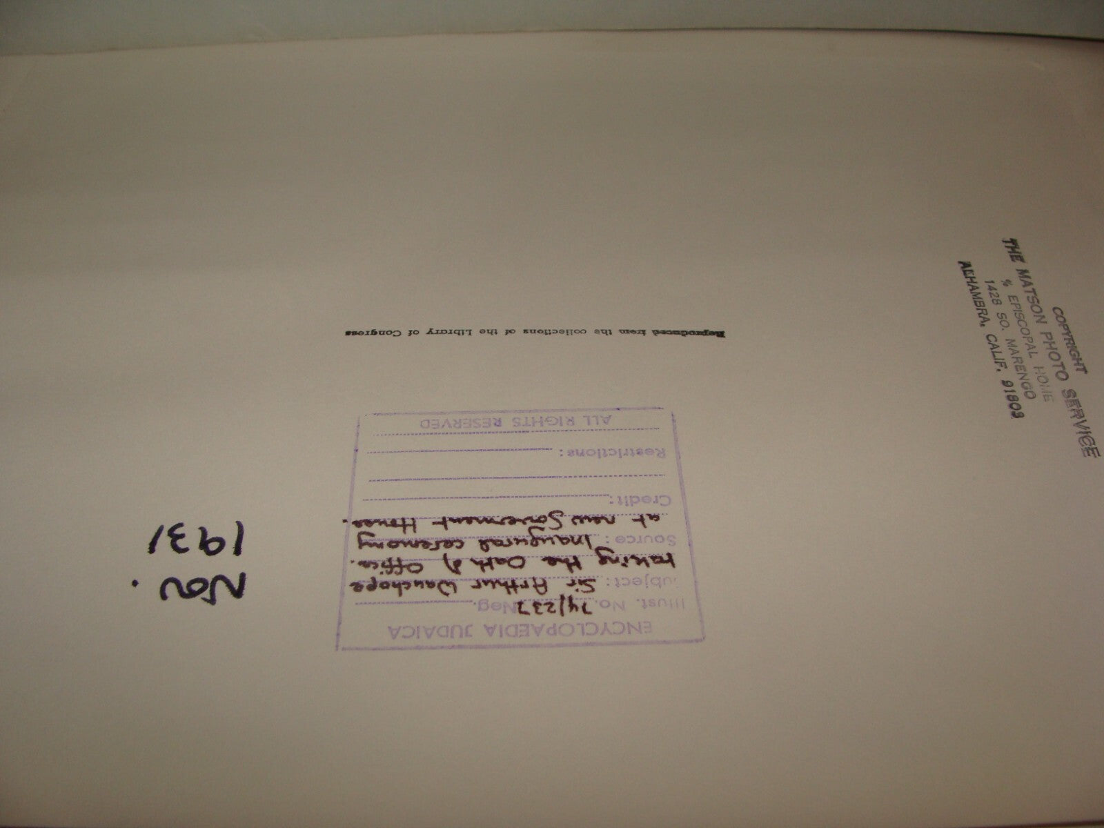 Photo Print, 1931 Palestine Israel High Commissioner Sir Arthur Wauchope Oath