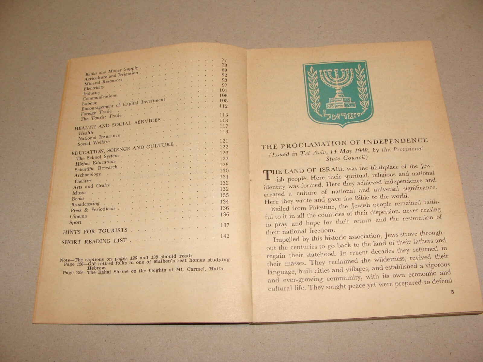 Book Jewish Judaica 1957 Israel Israeli Facts Guide Information History Map