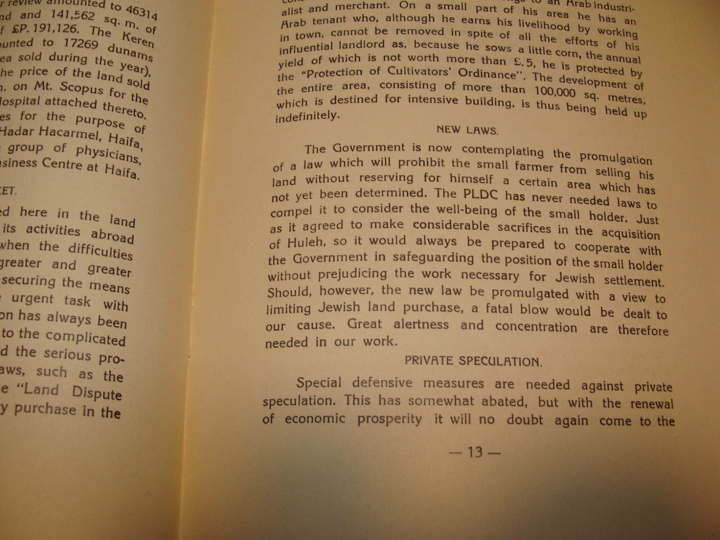 Report Palestine 1935 Israel Land Development Company London Jerusalem Zionist