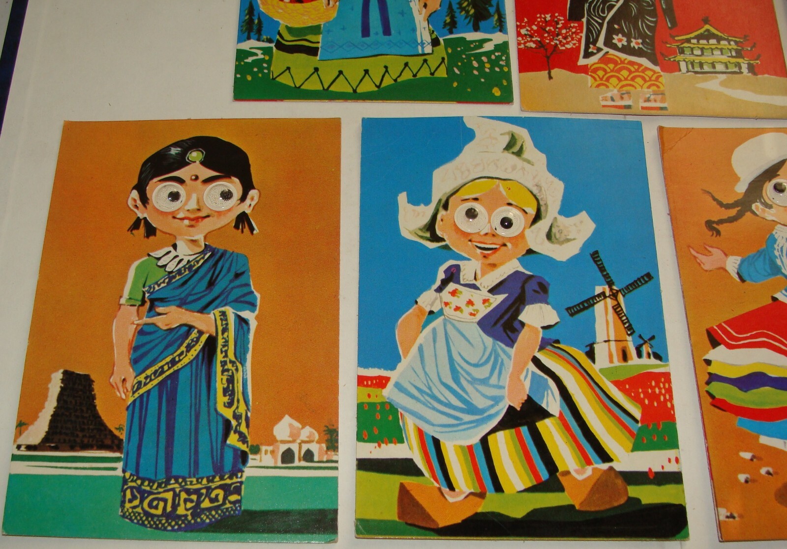 Card Jewish Vintage Israel Israeli Hebrew Postcard Rolling Eyes Around The World