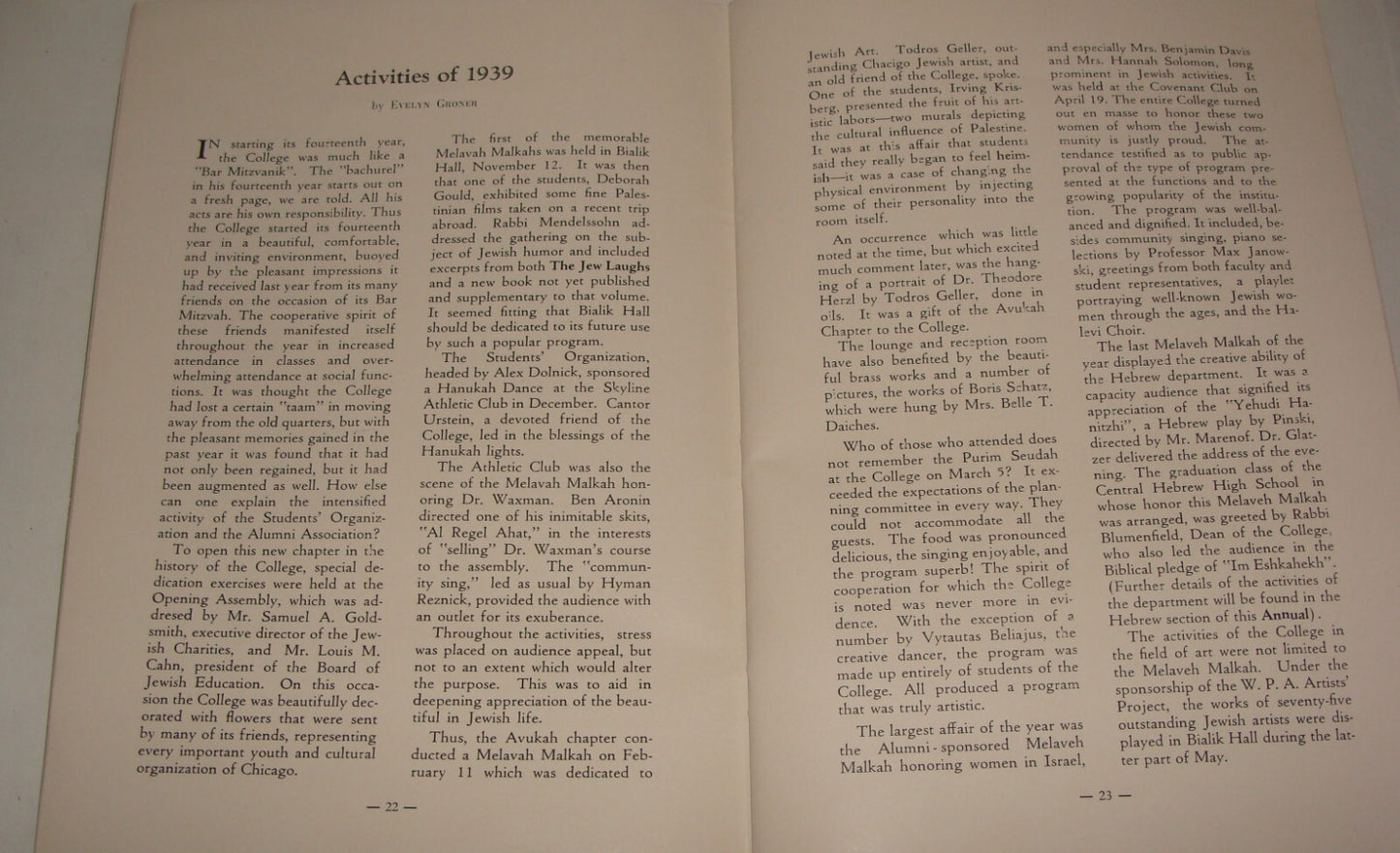 $ Book Jewish American Judaica 1939 Annual College Chicago United States Hebrew