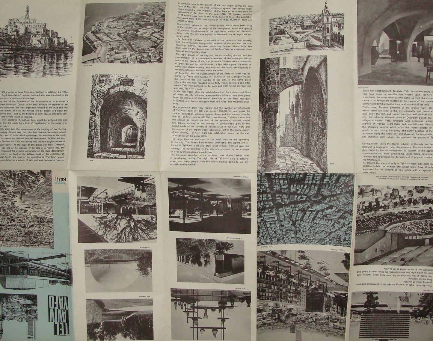 Map Jewish Judaica 1970 Israel TEL AVIV JAFFA Brochure