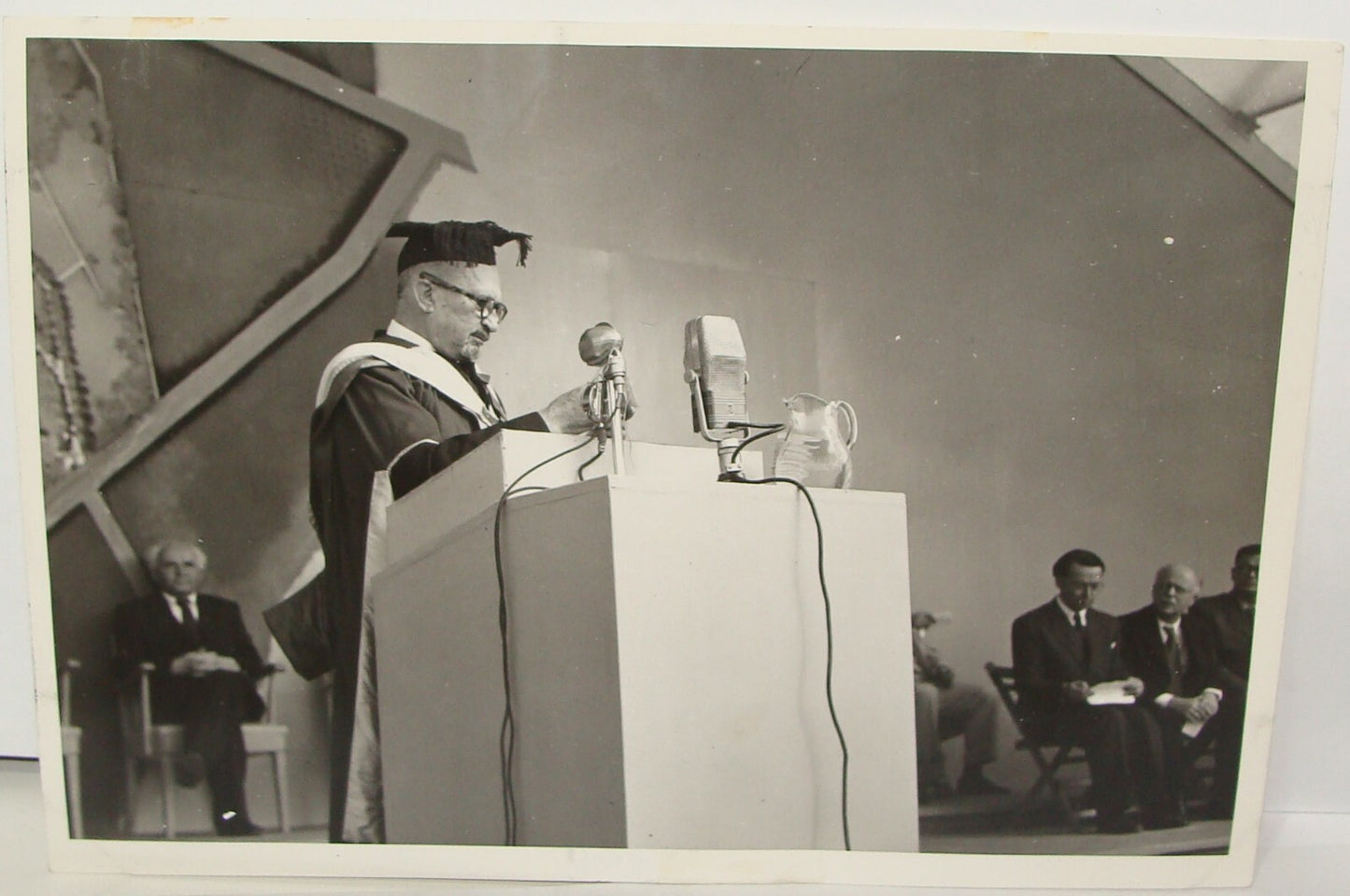 Photo Print, Jewish Israel Israeli Chaim Weizmann Institute Ben Gurion 1949