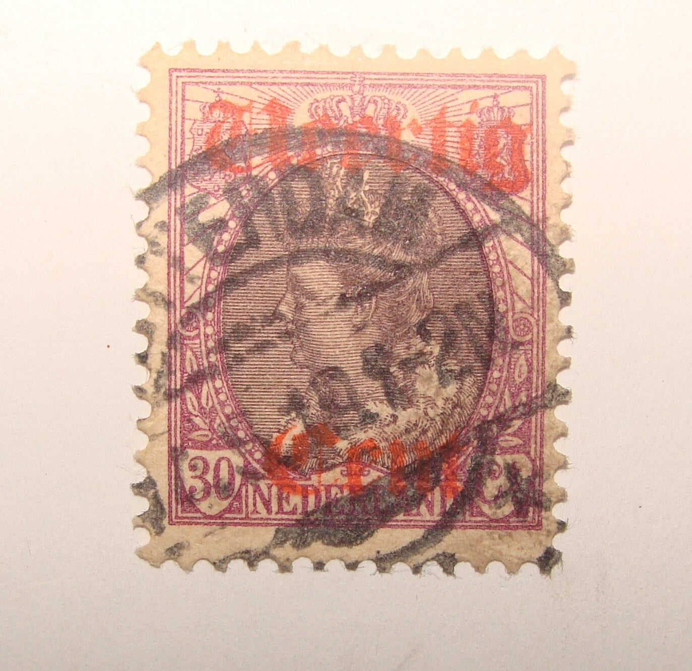 1913 Netherlands Stamp Overprint