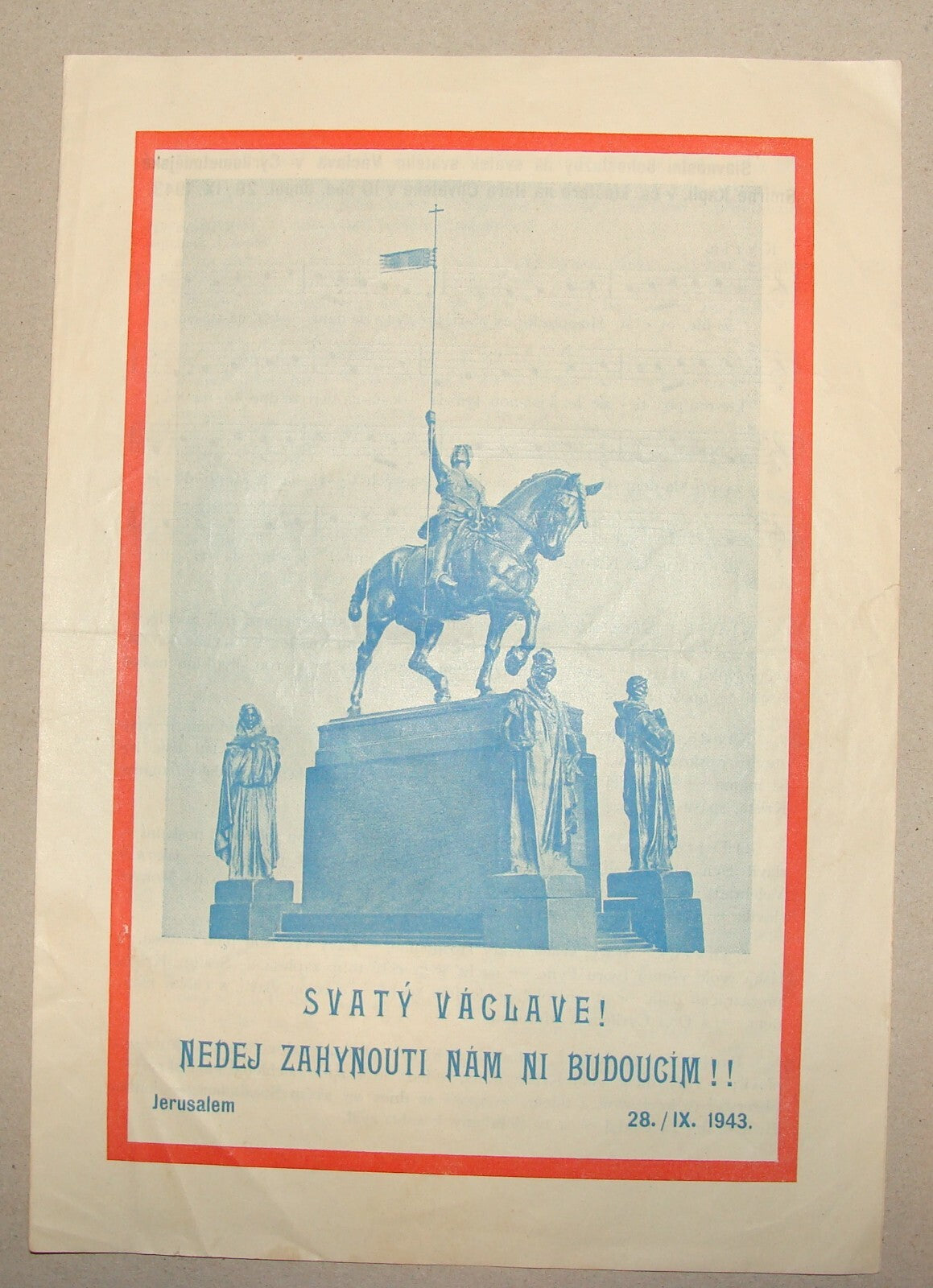 Pamphlet Palestine Czech Orchestra 1943 Israel Jerusalem Program Czechoslovakia