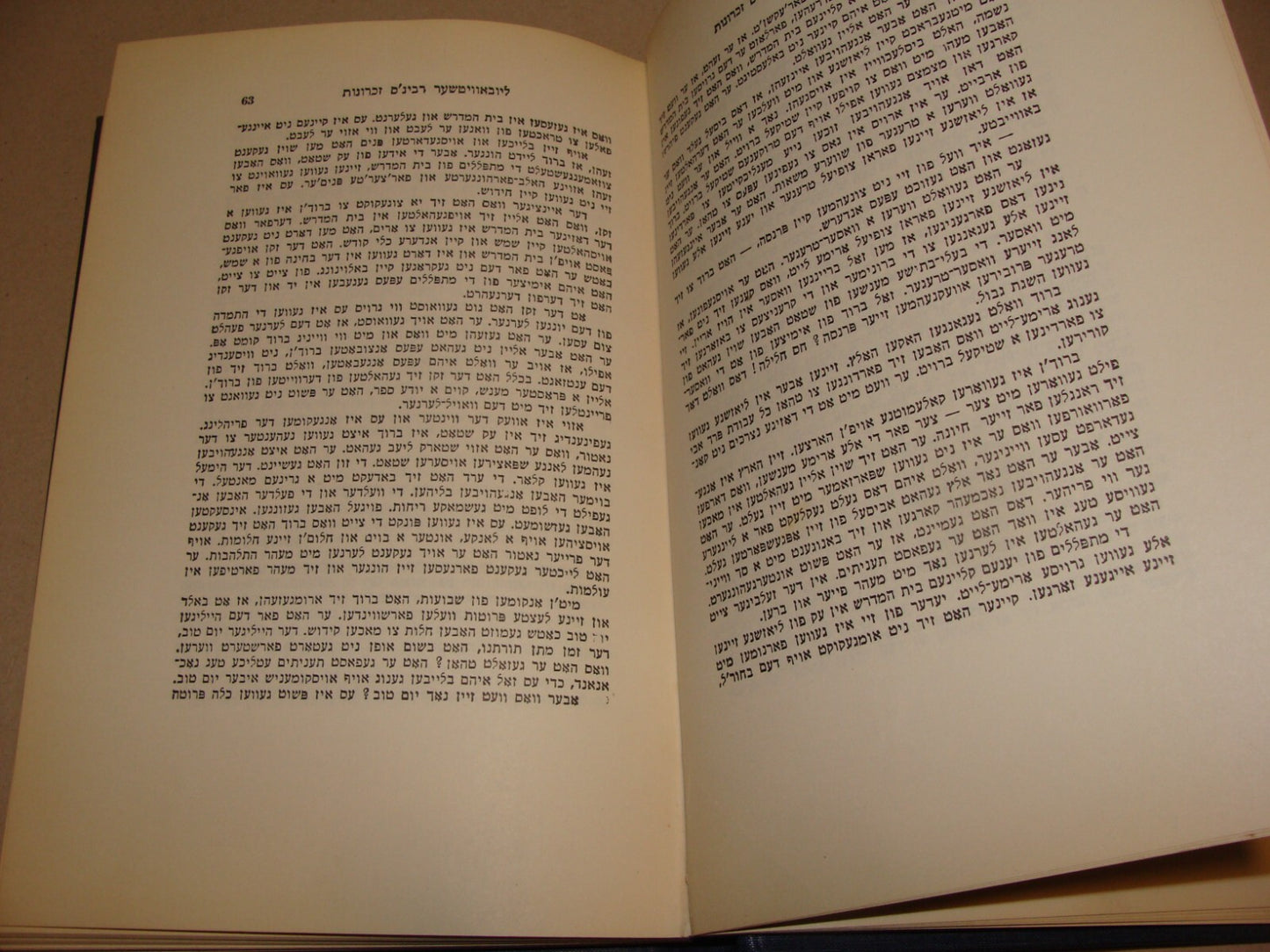 Book Jewish Judaica 1955 Lubavitch Chabad Rabbi Schneersohn Yiddish Memories