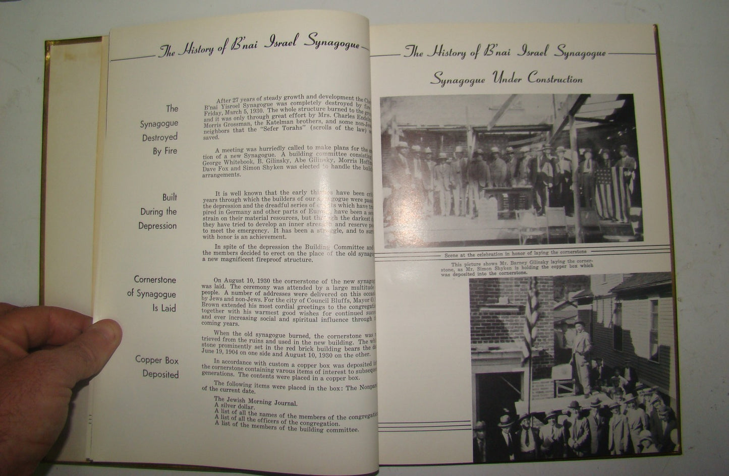 $ Book Jewish judaica rabbi 1954 Golden of B'nai Israel Synagogue American Iowa