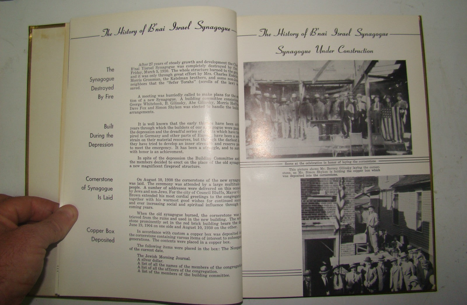 $ Book Jewish judaica rabbi 1954 Golden of B'nai Israel Synagogue American Iowa