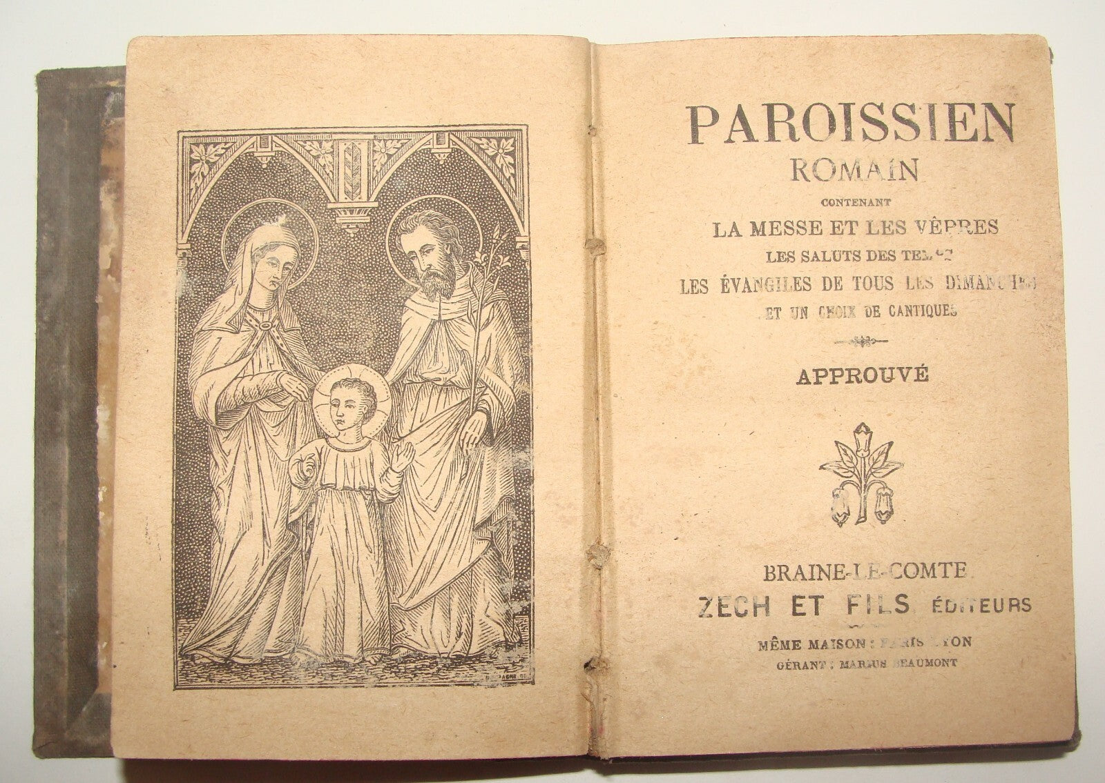 Antique 1890 Paroissien Romain La Messe Et Les Vepres French France