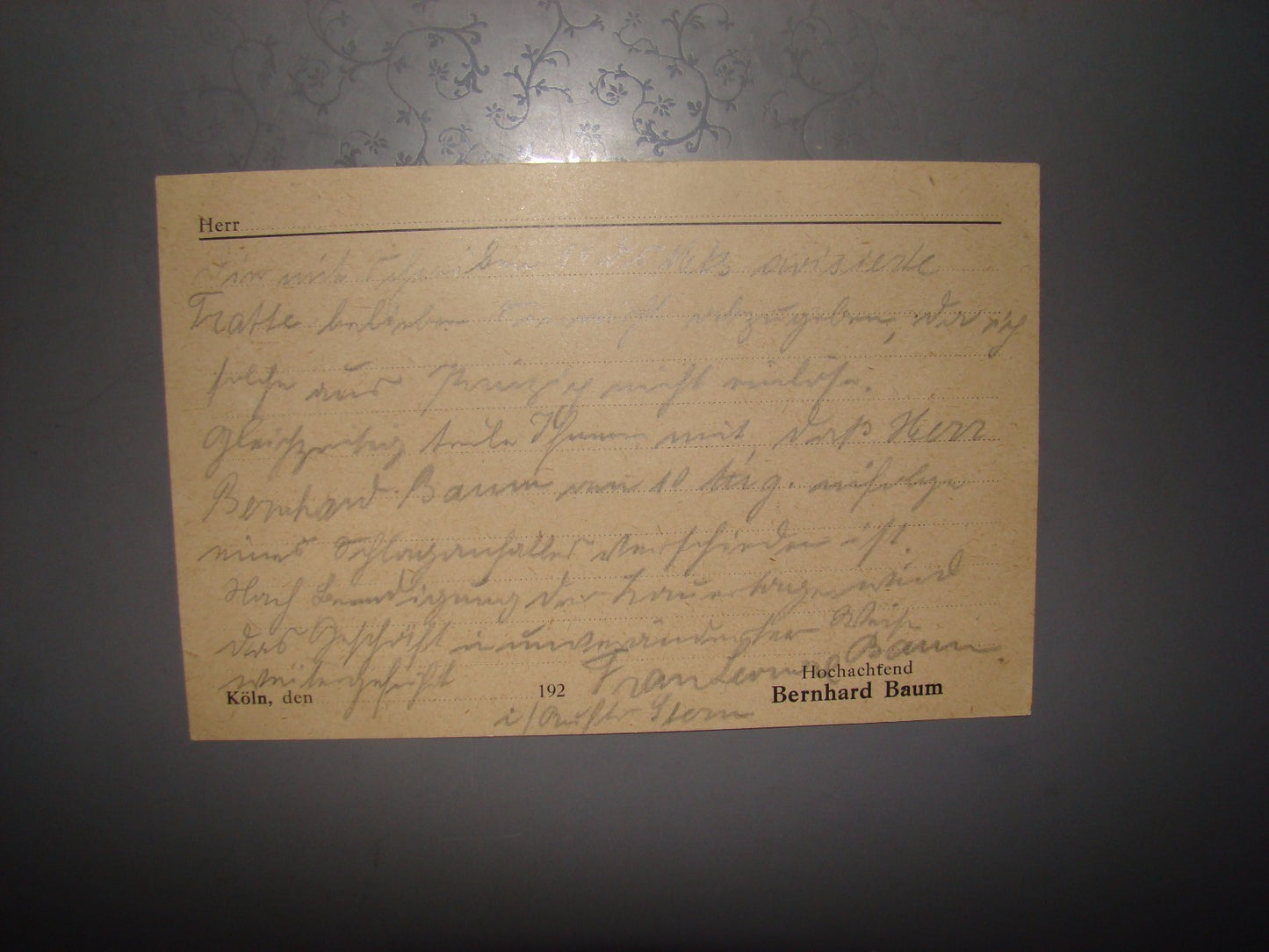 Germany letter Jewish judaica jews Bernard Baum store factory textile logo KOLN