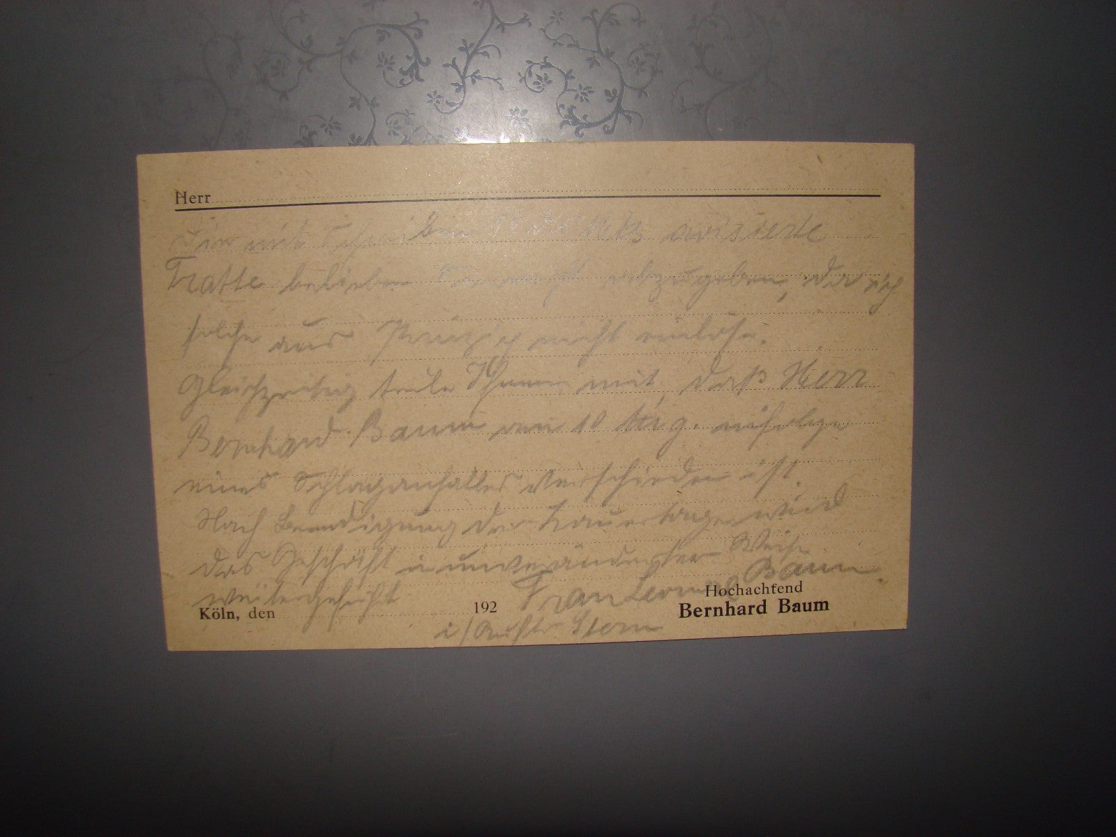 Germany letter Jewish judaica jews Bernard Baum store factory textile logo KOLN