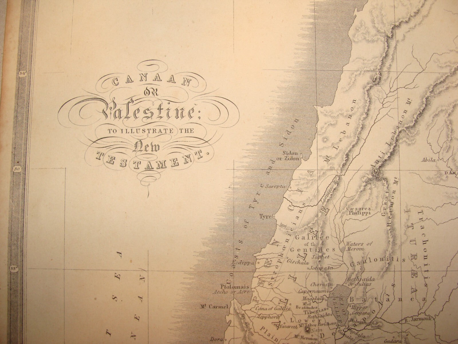 Map Palestine Antique 187? Canaan or New Testament