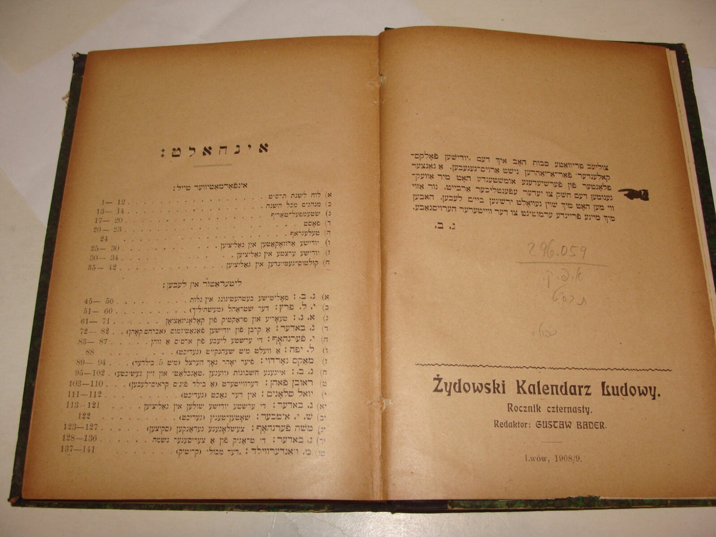 Jewish Judaica 1908 German Poland Calendar Zionist YIDDISH Zionism HERZL