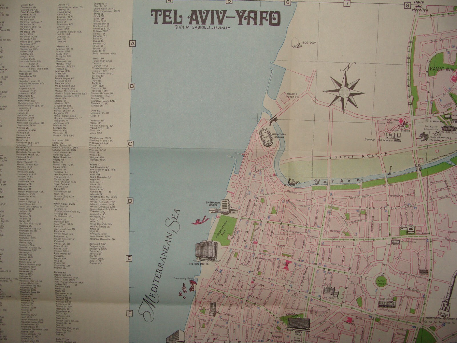 Map Jewish Judaica 1970 Israel TEL AVIV JAFFA Brochure