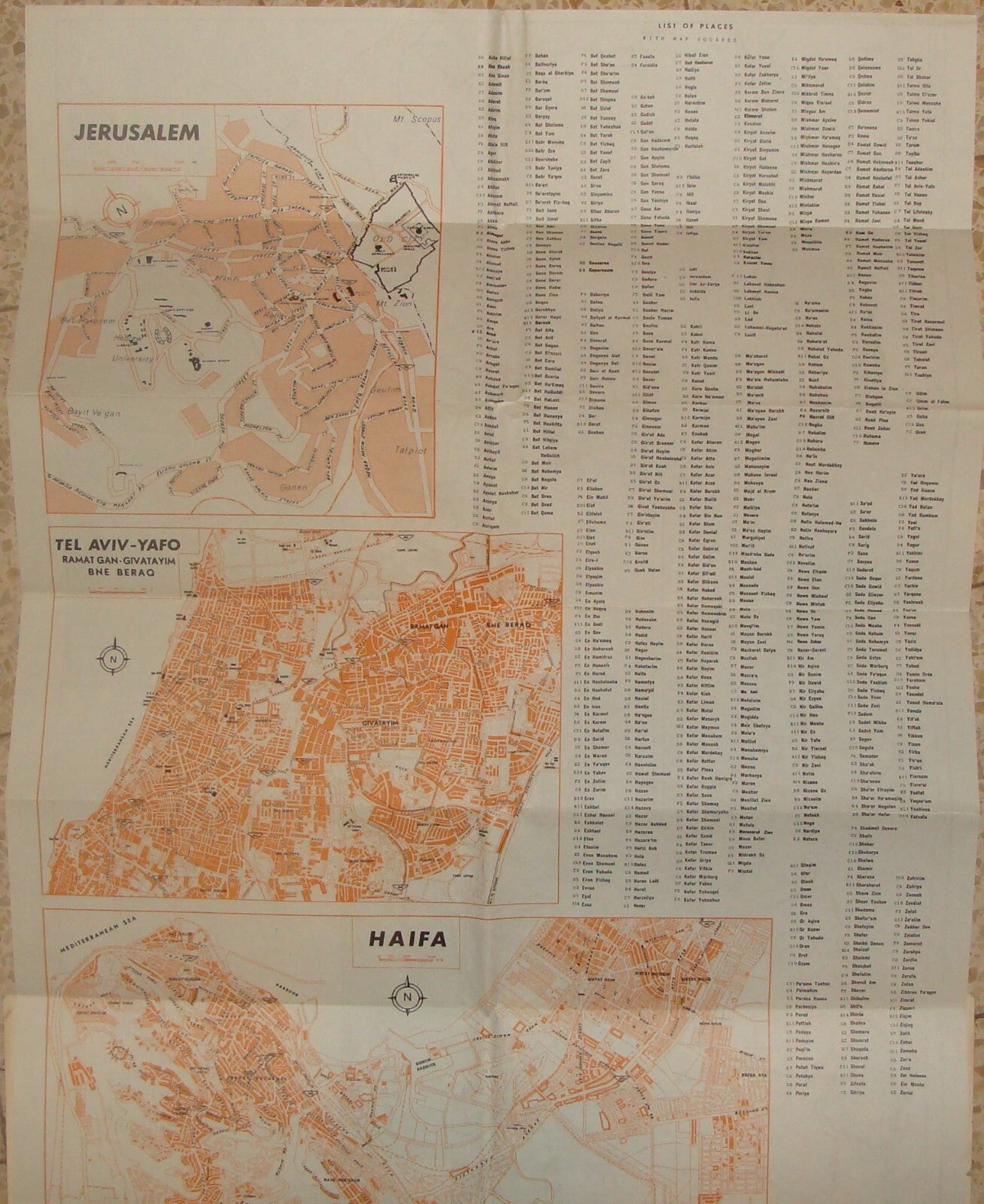 Jewish Judaica Israel 1965 Pre Six Day War Road Map PAZ Oil Gas Company