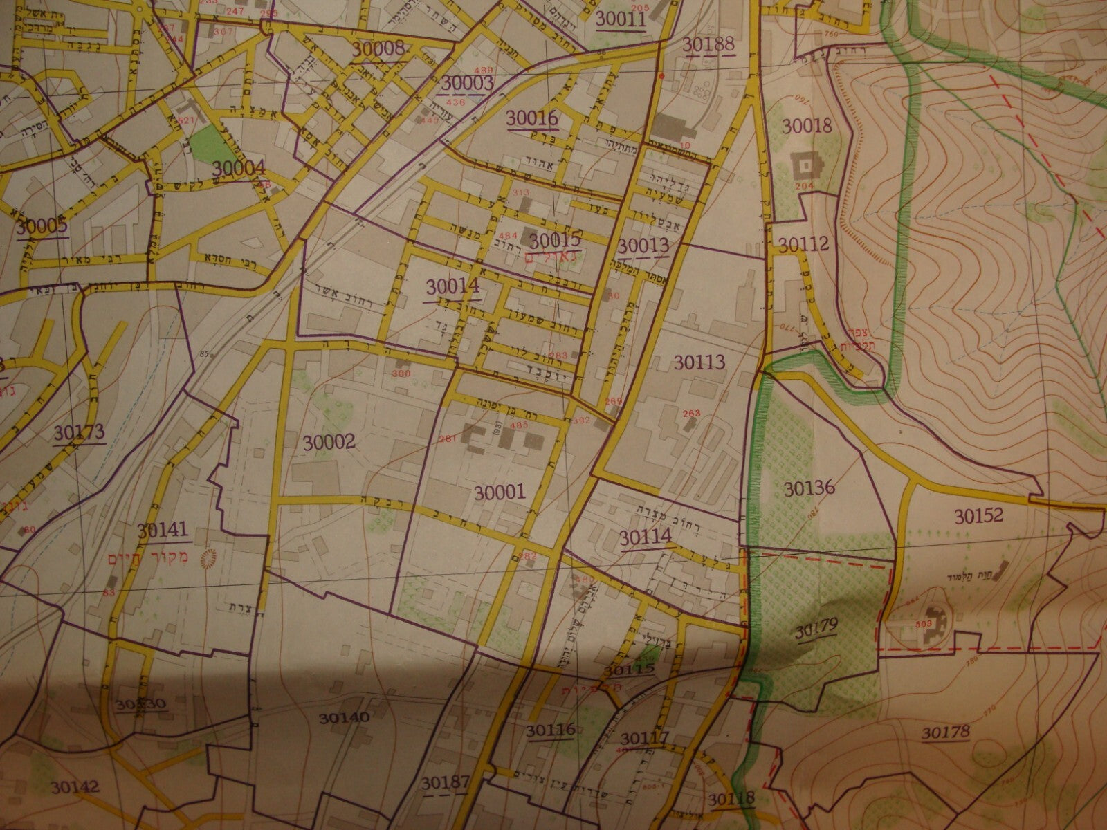 Jewish 1967 Pre Six Day War Israel Israeli JERUSALEM Map Green Line LARGE SIZE