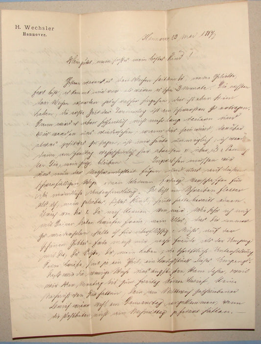 Germany Letter Jewish Judaica 1897 German   Hannover WECHSLER
