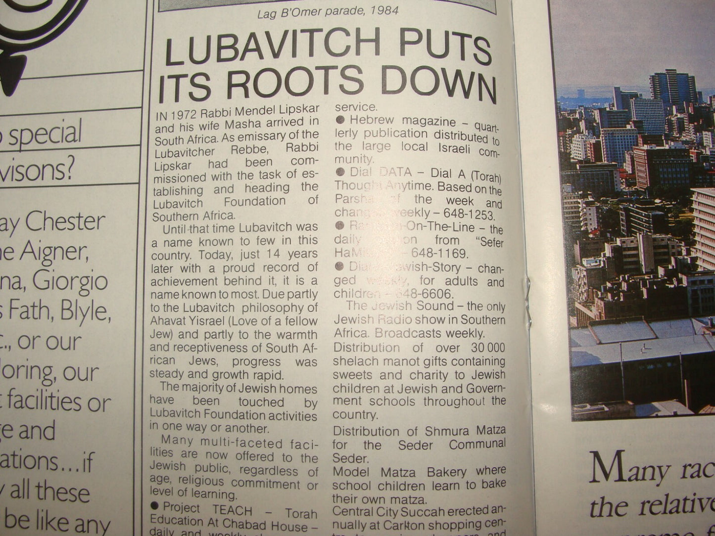 Magazine Jewish Judaica 1987 World of South Africa Jewry Zionist