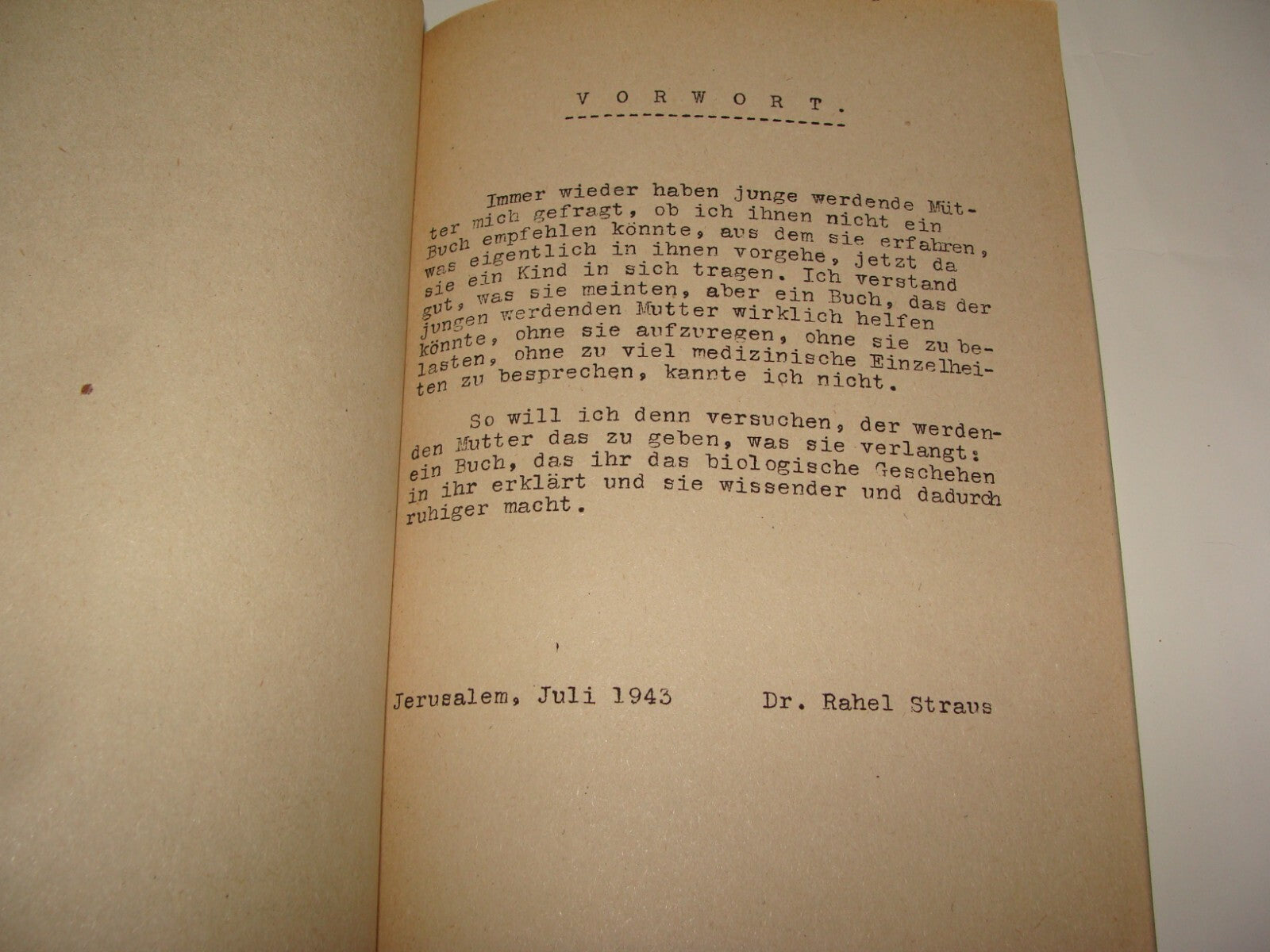 Germany Jewish Judaica Palestine Israel 1943 Dr Rahel Straus German   1st DOCTOR