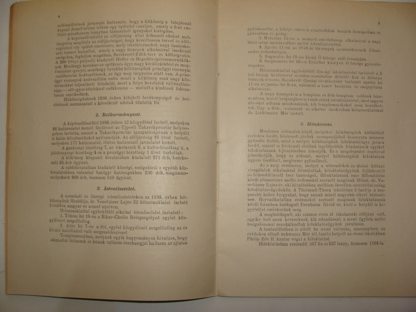 Jewish Judaica Antique 1899 Hungary Szeged Budapest Jews Religious Community