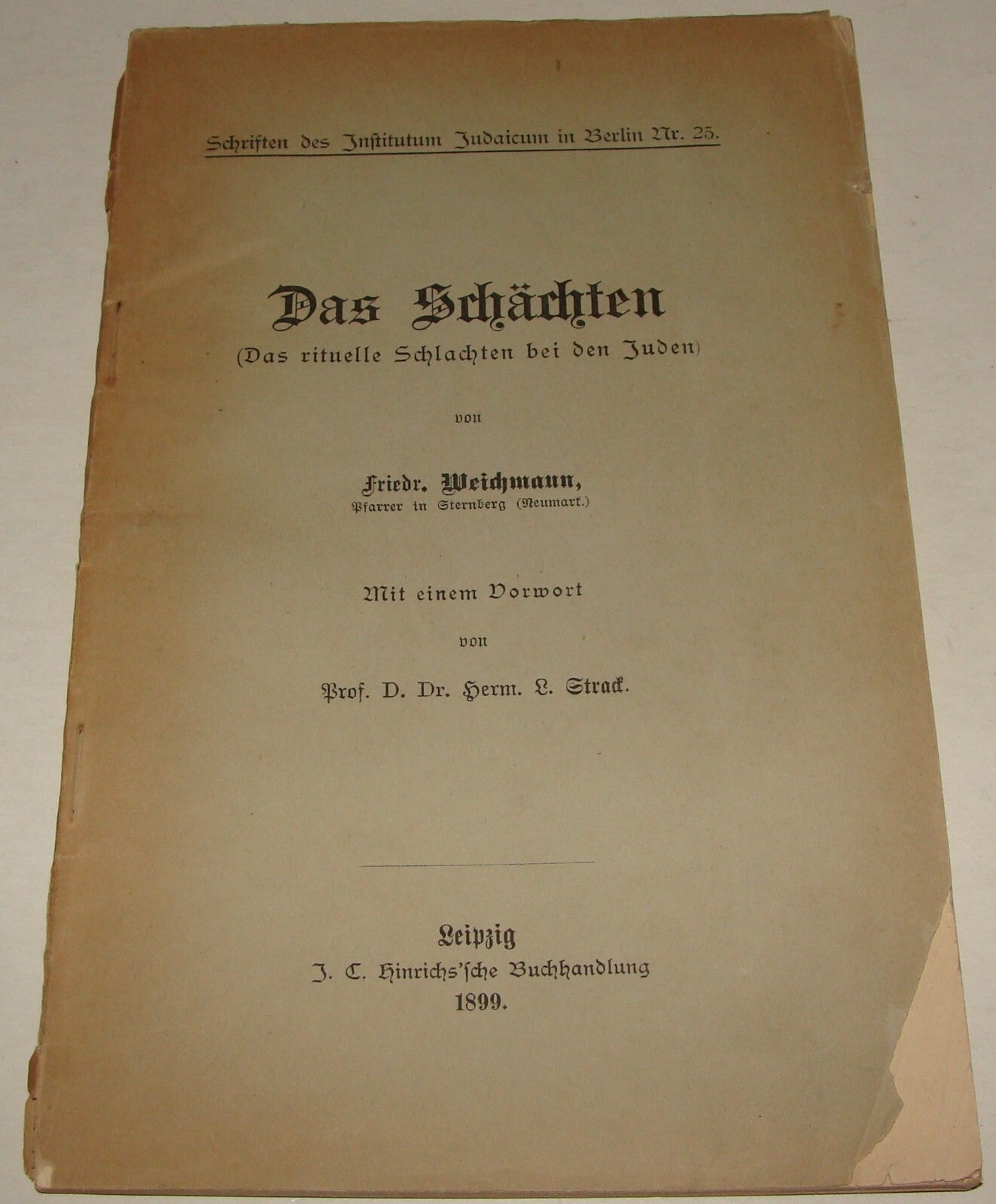 Germany RARE Jewish Judaica 1899 German   Shechita Slaughter Ritual Kosher Food