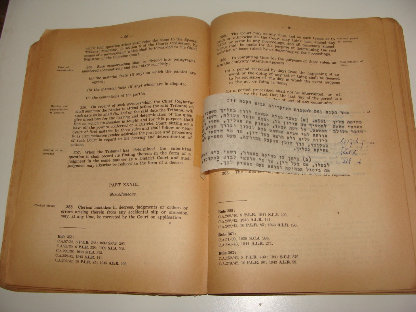 Pol 1945 RULES OF PROCEDURE IN CIVIL MATTERS COURTS OF PALESTINE British