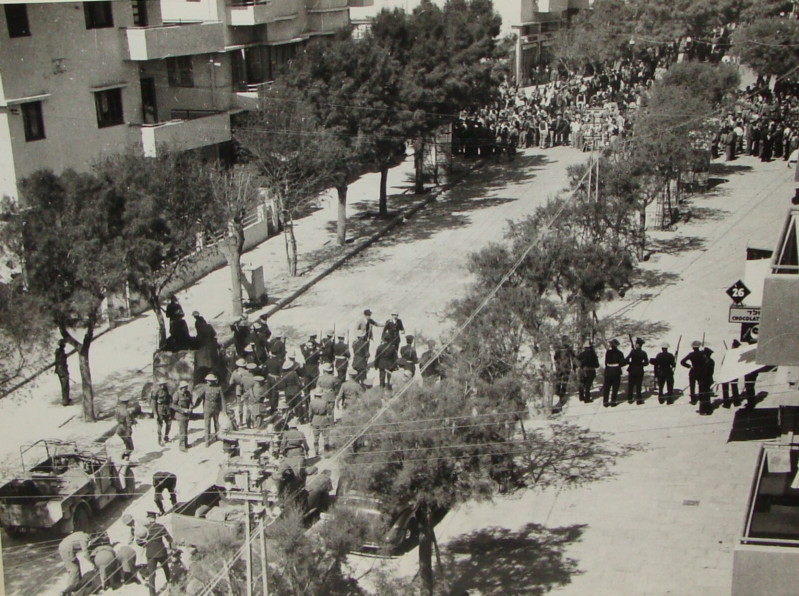 Photo Print Palestine Paper , 1939 Israel Tel Aviv Anti White Protest Police
