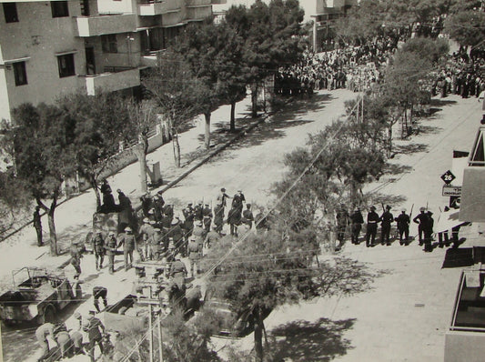 Photo Print Palestine Paper , 1939 Israel Tel Aviv Anti White Protest Police