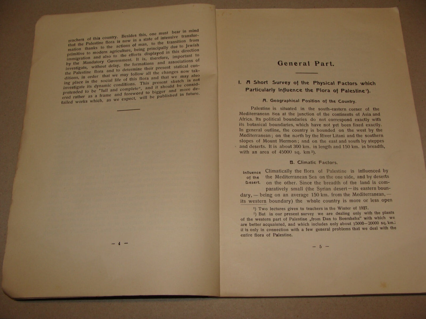 Book Jewish 1927 VEGETATION OF PALESTINE Israel EIG Agriculture Zionist Medical