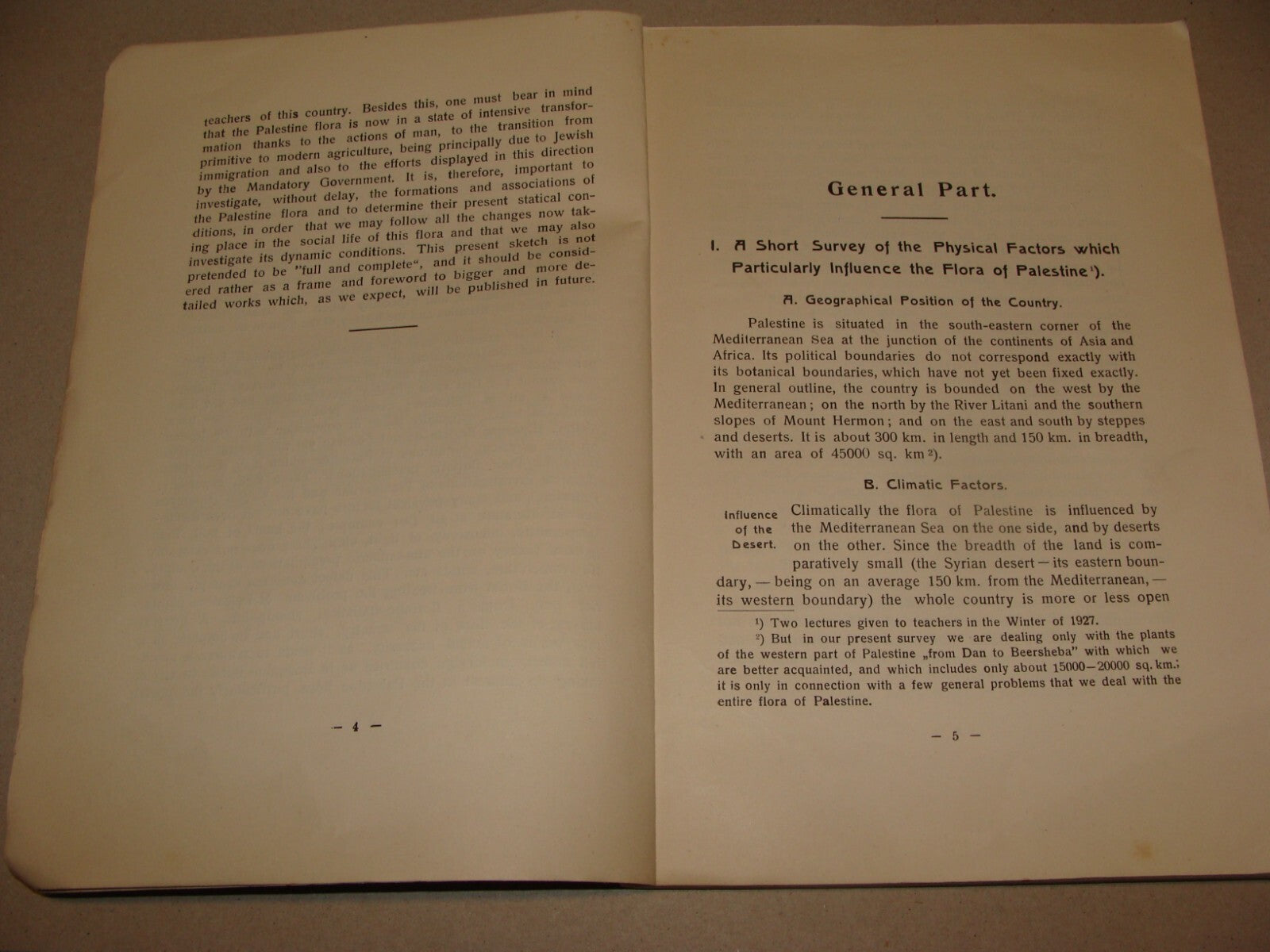 Book Jewish 1927 VEGETATION OF PALESTINE Israel EIG Agriculture Zionist Medical