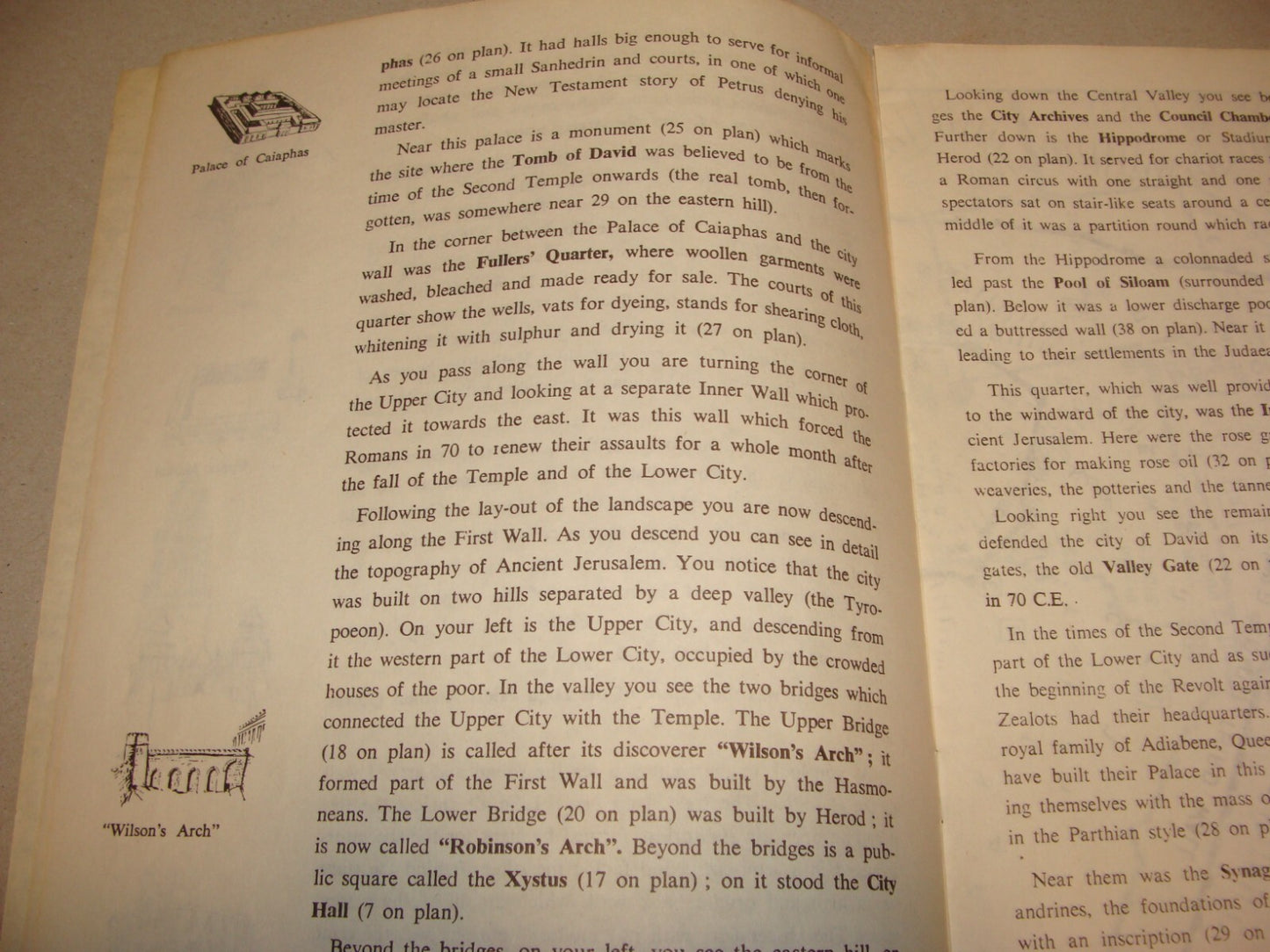 Jewish Judaica 1960s Israel Israeli ANCIENT JERUSALEM Guide English Photo Map