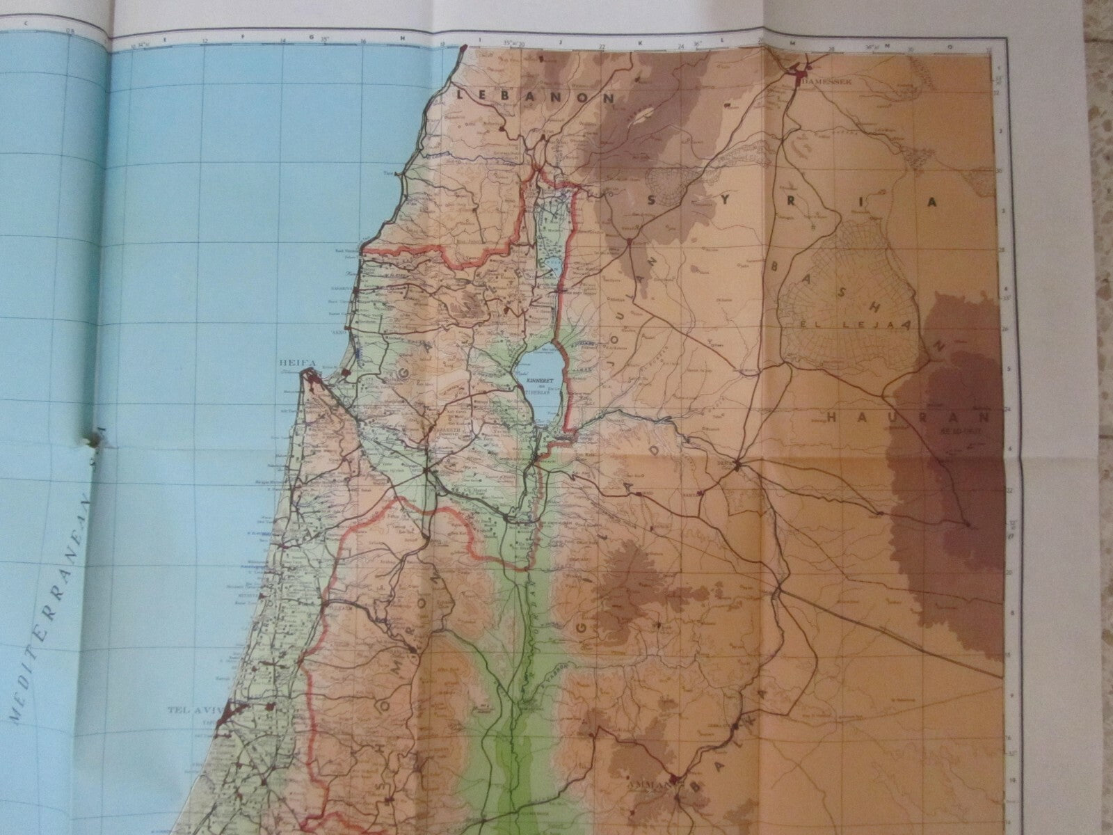 Map Jewish RARE 1952 ISRAEL An Up To Date of The Holy Land Hebrew Settlements