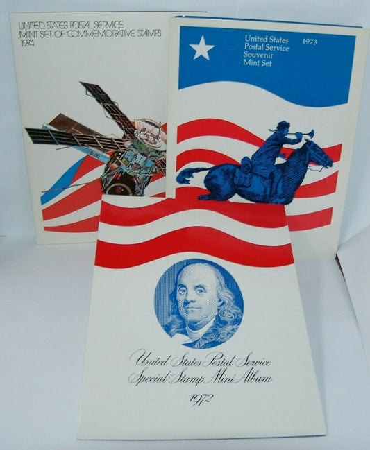 United States Postal Service USPS Souvenir stamp set album 1972 1973 1974