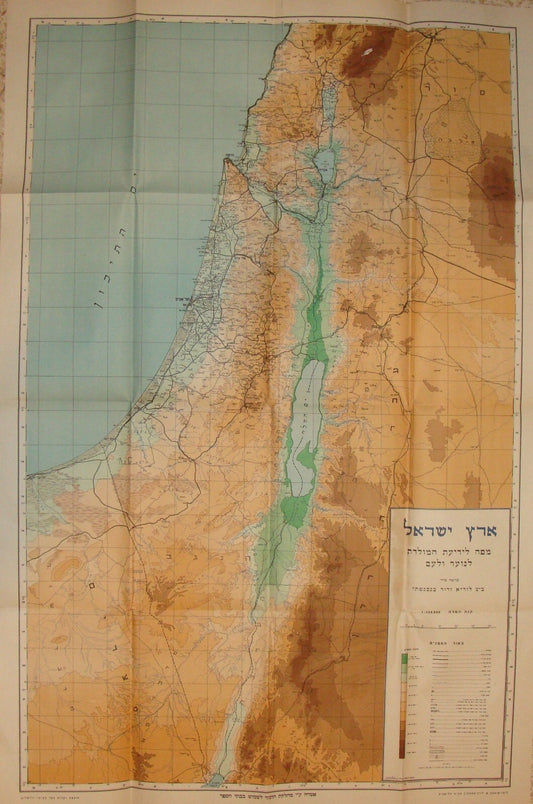 Jewish Judaica 1948 ISRAEL Map Hebrew Settlements Information Guide