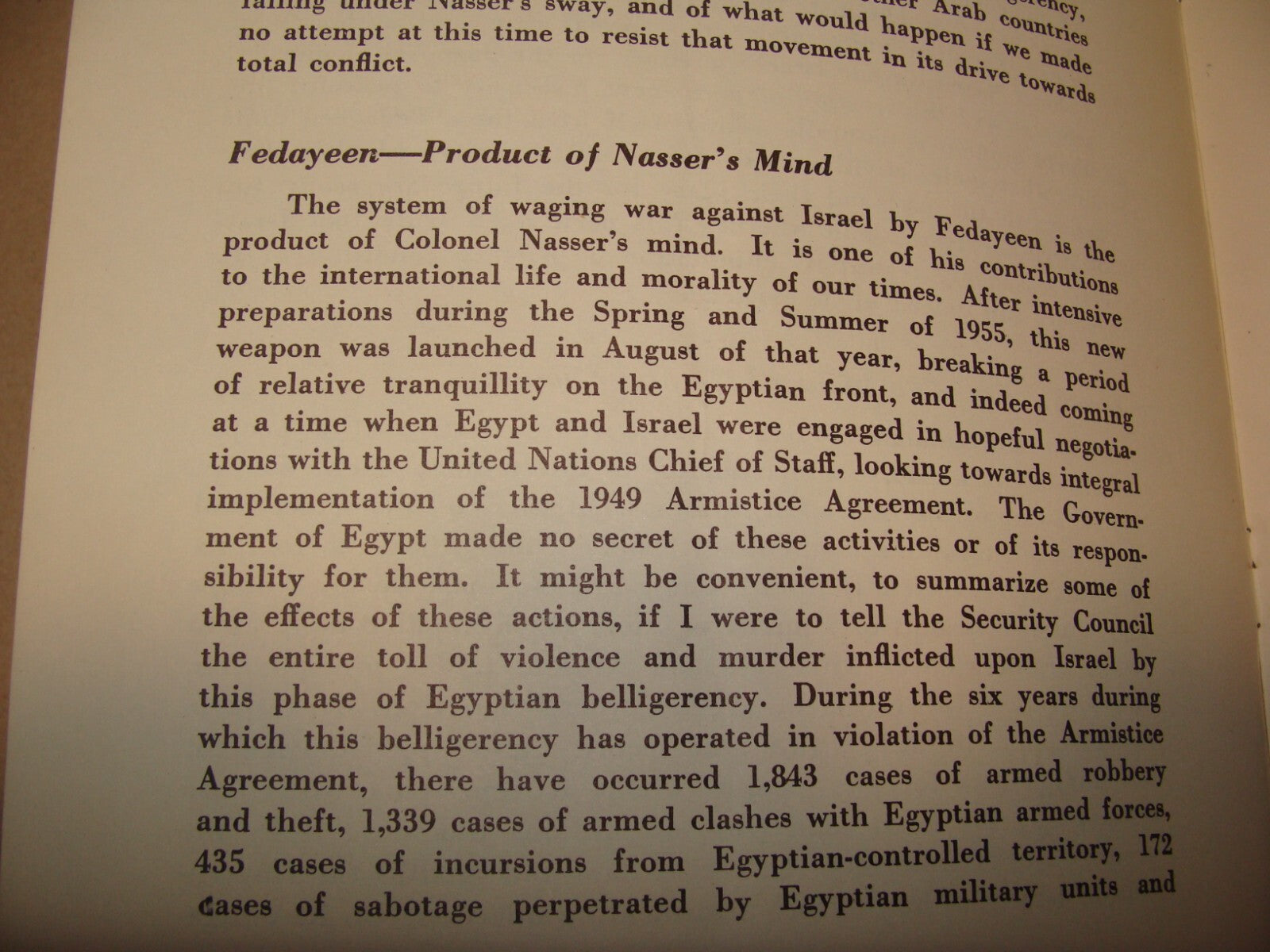 Israel Army Ad 1956 Israeli Ambassador ABBA EBAN Address Egypt Sinai War