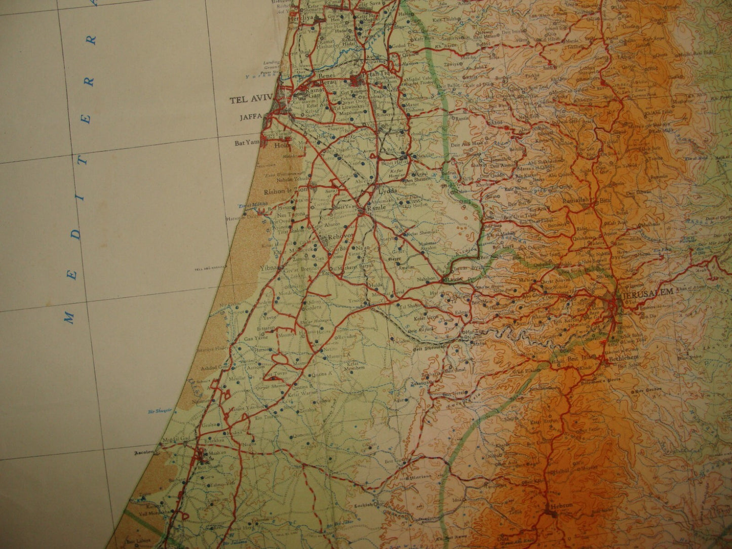 1950 ISRAEL Map Jewish National Fund Jubilee Zionist JNF KKL Land LARGE SIZE