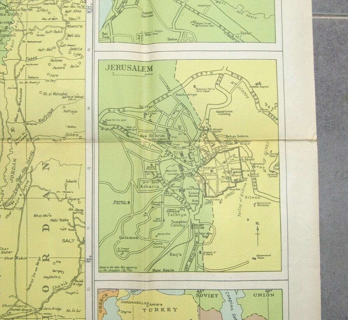 Booklet Jewish map Judaica chronicle colorful of Israel Jerusalem Middle east