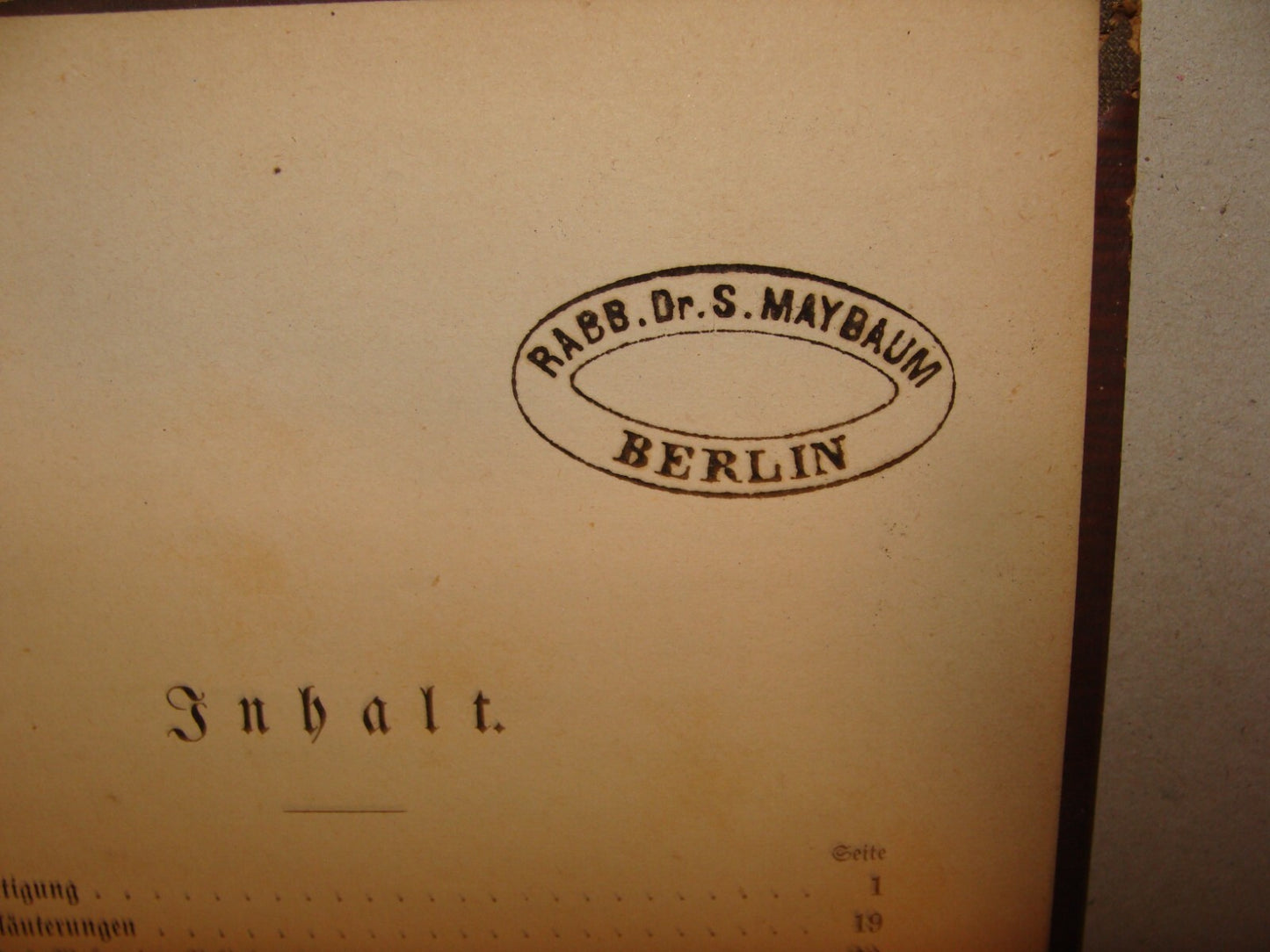 Germany Book Jewish Judaica German   Rabbi Sigmund Maybaum Stamp
