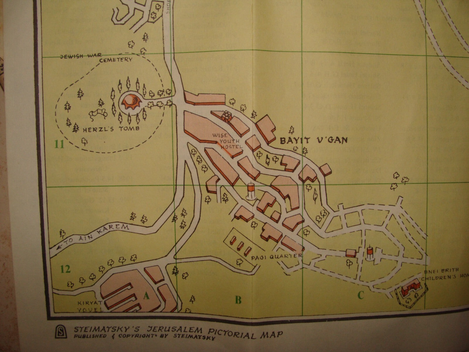 Map Israel RARE 196? POST SIX DAY WAR JERUSALEM OLD AND NEW Steimatzky Guide